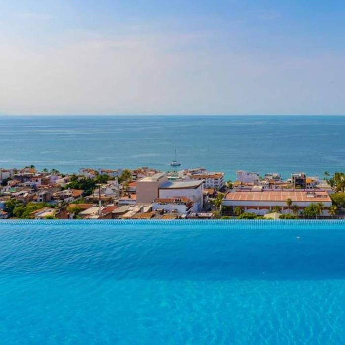 Infinity pool over the bay